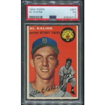 1954 Topps Baseball #201 Al Kaline Rookie PSA 3 (VG)