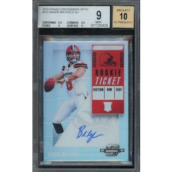 2018 Panini Contenders Optic Baker Mayfield Auto Card #101 BGS 9