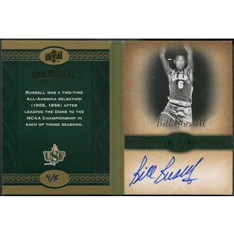 2011 Upper Deck All Time Greats Basketball #SCBR1 Bill Russell Career Book Card Auto #4/5