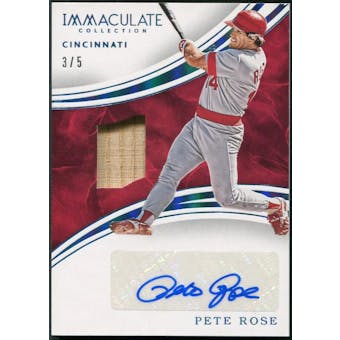 2016 Immaculate Collection Baseball #IAM-PR Pete Rose Blue Bat Auto #3/5