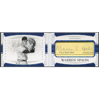 2018 Panini National Treasures Baseball #CSB-WS Warren Spahn Cut Signature Booklet Auto #20/25