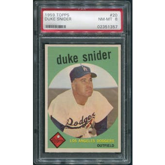 1959 Topps Baseball #20 Duke Snider PSA 8 (NM-MT)