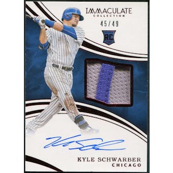 2016 Immaculate Collection #116 Kyle Schwarber Rookie Red Patch Auto #45/49