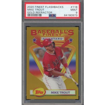 2020 Finest Flashbacks Gold Refractor #116 Mike Trout #/50 PSA 9 *0973 (Reed Buy)