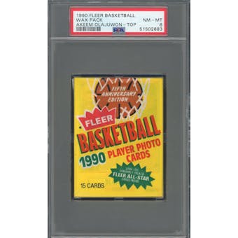 1990/91 Fleer Basketball Wax Pack (Olajuwon Top) PSA 8 *2883 (Reed Buy)