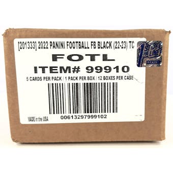 2022 Panini Black Football 1st Off The Line FOTL Hobby 12-Box Case