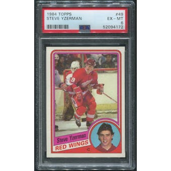 1984/85 Topps Hockey #49 Steve Yzerman Rookie PSA 6 (EX-MT)