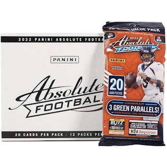 2022 Panini Absolute Football Jumbo Value 12-Pack Box