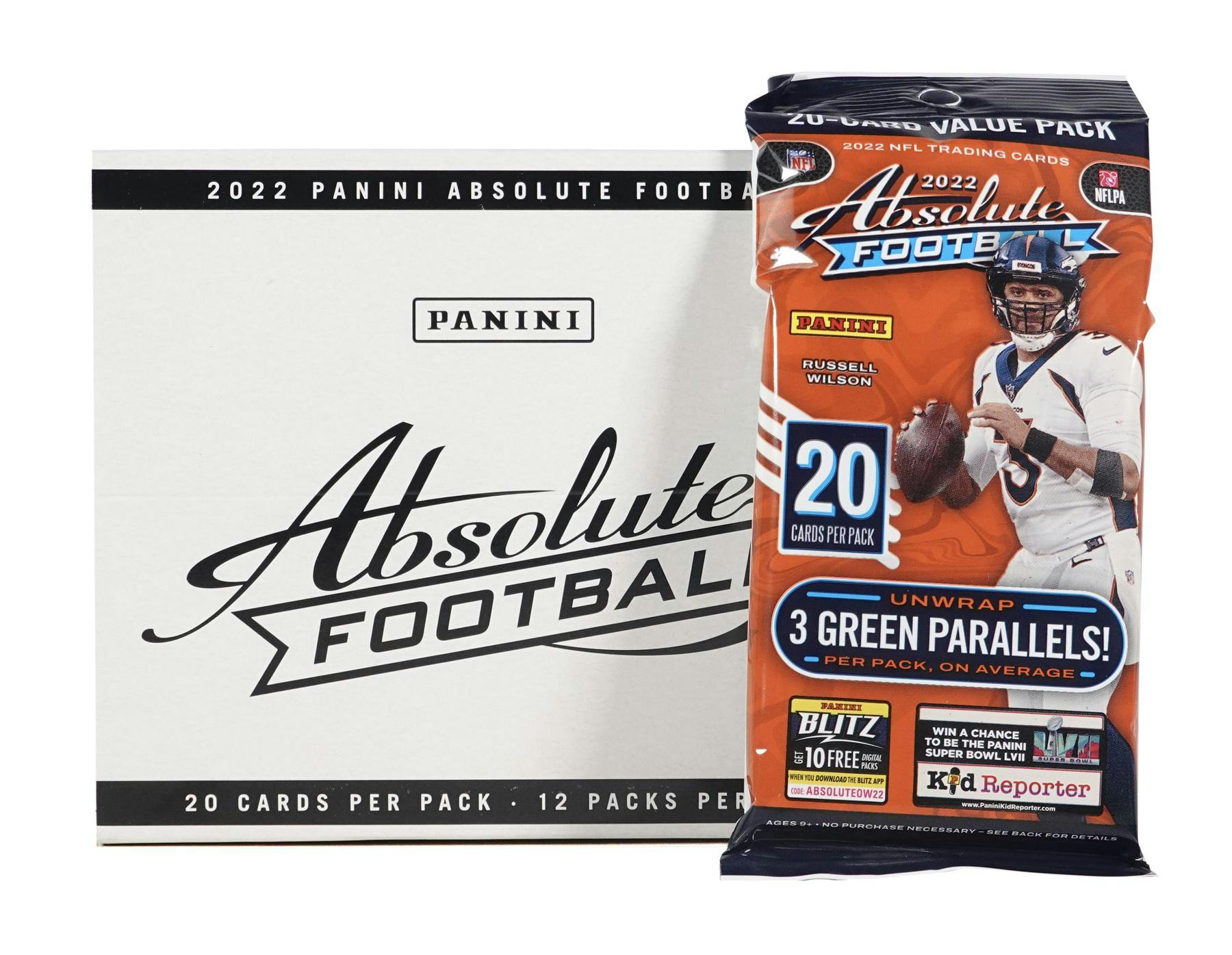 2022 Panini Absolute Football Jumbo Value 12-Pack Box