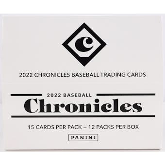 2022 Panini Chronicles Baseball Jumbo Value 12-Pack 12-Box Case