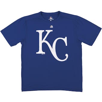 Kansas City Royals Majestic Blue Cool Base Performance Tee Shirt (Adult Large)