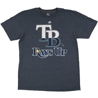Tampa Bay Rays Majestic Heather Blue Back On Top Tee Shirt (Adult XX-Large)