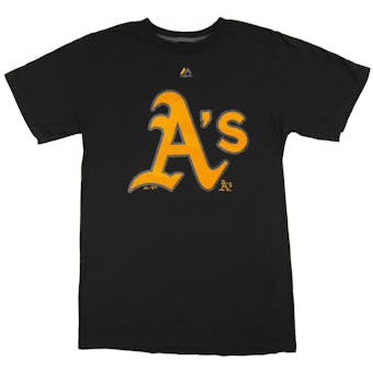 Oakland Athletics Majestic Black Superior Play Tee Shirt (Adult Medium)