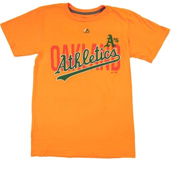 Oakland Athletics Majestic Gold Last Rally Tee Shirt (Adult Small)