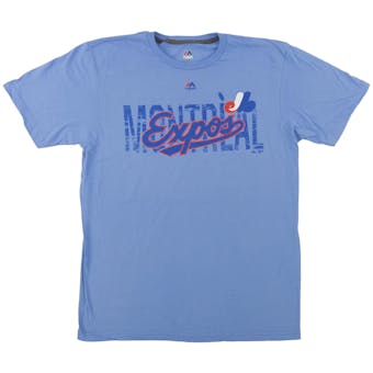 Montreal Expos Majestic Light Blue Last Rally Tee Shirt (Adult Large)