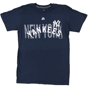 New York Yankees Majestic Last Rally Navy Tee Shirt (Adult Medium)