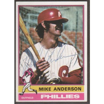 1976 Topps Baseball #527 Mike Anderson Signed in Person Auto