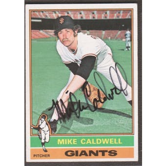 1976 Topps Baseball #157 Mike Caldwell Signed in Person Auto