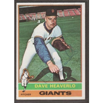 1976 Topps Baseball #213 Dave Heaverlo Signed in Person Auto