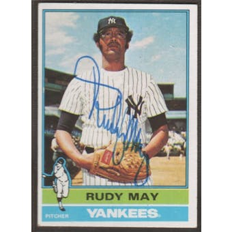 1976 Topps Baseball #481 Rudy May Signed in Person Auto