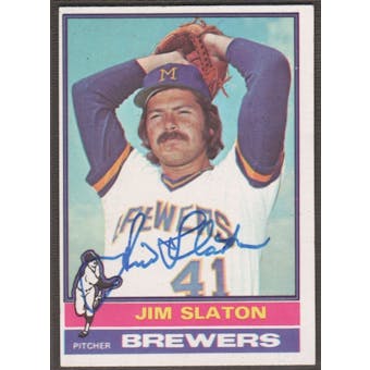 1976 Topps Baseball #163 Jim Slaton Signed in Person Auto