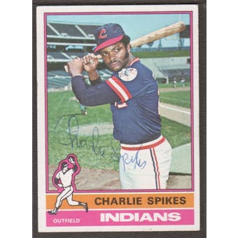 1976 Topps Baseball #408 Charles Spikes Signed in Person Auto