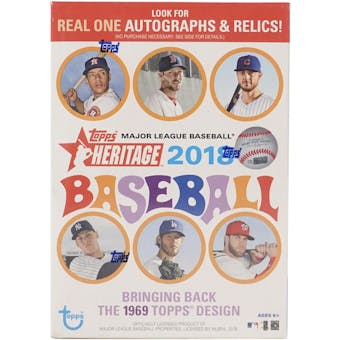 2018 Topps Heritage Baseball 8-Pack Blaster Box (Real One Autos & Relics)
