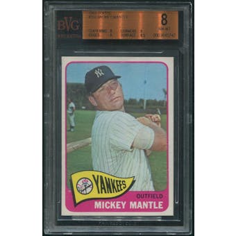 1965 Topps Baseball #350 Mickey Mantle BVG 8 (NM-MT)