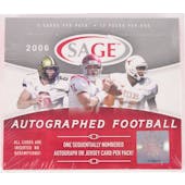 2006 Sage Autographed Football Hobby Box (Reed Buy)