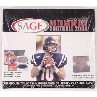 2004 Sage Autographed Football Hobby Box (Reed Buy)