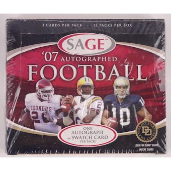 2007 Sage Autographed Football Hobby Box (Reed Buy)