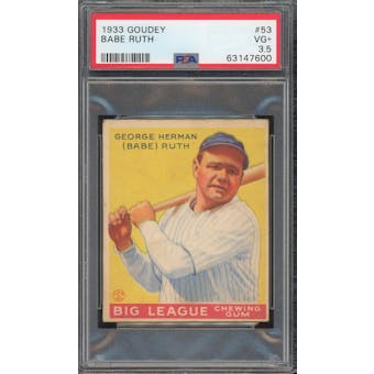 Z 1933 Goudey #53 Babe Ruth PSA 3.5 *7600 (Reed Buy)