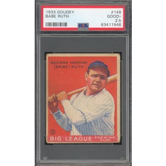 1933 Goudey #149 Babe Ruth PSA 2.5 *1946 (Reed Buy)
