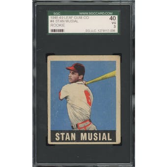 1948 Leaf #4 Stan Musial RC SGC 40 *7006 (Reed Buy)