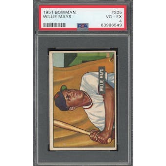Z 1951 Bowman #305 Willie Mays RC PSA 4 *6549 (Reed Buy)
