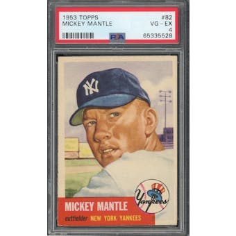 1953 Topps #82 Mickey Mantle PSA 4 *5528 (Reed Buy)