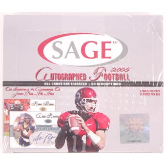 2005 Sage Autographed Football Hobby Box (Reed Buy)