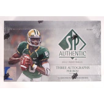 2012 Upper Deck SP Authentic Football Hobby Box (Reed Buy)