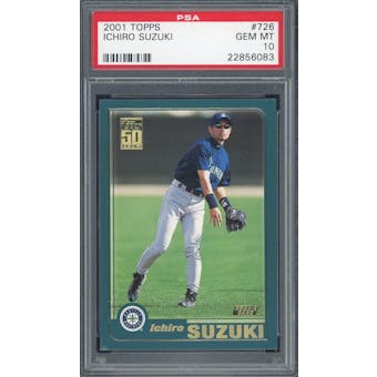 2001 Topps #726 Ichiro Suzuki RC PSA 10 *6083 (Reed Buy)