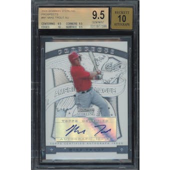 2009 Bowman Sterling #MT Mike Trout BGS 9.5 Auto 10 *7599 (Reed Buy)