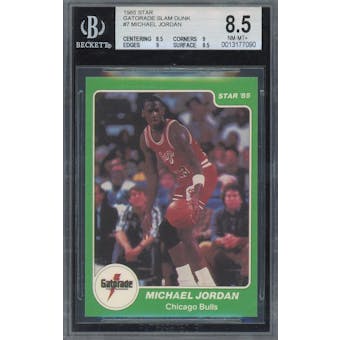 1985 Star Gatorade Slam Dunk #7 Michael Jordan BGS 8.5 (8.5, 9, 9, 8.5) *7090 (Reed Buy)