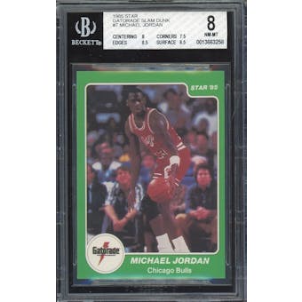 1985 Star Gatorade Slam Dunk #7 Michael Jordan BGS 8 *3258 (Reed Buy)