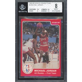 1985/86 Star All-Rookie Team #2 Michael Jordan BGS 8 (8.5, 9, 8.5, 7.5) *2846 (Reed Buy)