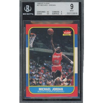 1986/87 Fleer #57 Michael Jordan RC BGS 9 (8.5, 9.5, 9, 9) *8816 (Reed Buy)