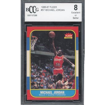 1986/87 Fleer #57 Michael Jordan RC BCCG 8 *7288 (Reed Buy)