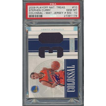 2009/10 National Treasures Colossal Jersey Auto #10 Stephen Curry #/49 PSA 10 *1179 Pop 1 (Reed Buy)