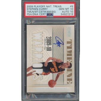 2009/10 National Treasures Timeline Jersey Auto #5 Stephen Curry #/30 PSA 10 Auto 10 *7219 Pop 1 (Reed Buy)