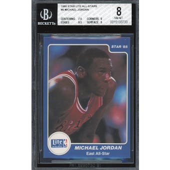 1985 Star Miller Lite #4 Michael Jordan BGS 8 (7.5, 9, 8.5, 9) *3733 (Reed Buy)