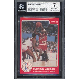 1985/86 Star All-Rookie Team #2 Michael Jordan BGS 7 (9.5, 9.5, 9, 6) *3724 (Reed Buy)
