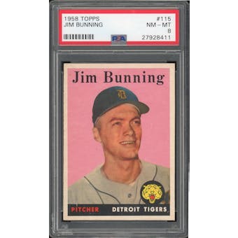 1958 Topps #115 Jim Bunning PSA 8 *8411 (Reed Buy)